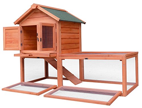 Merax Pet Supplies Wood House Rabbit Hutch Ou…